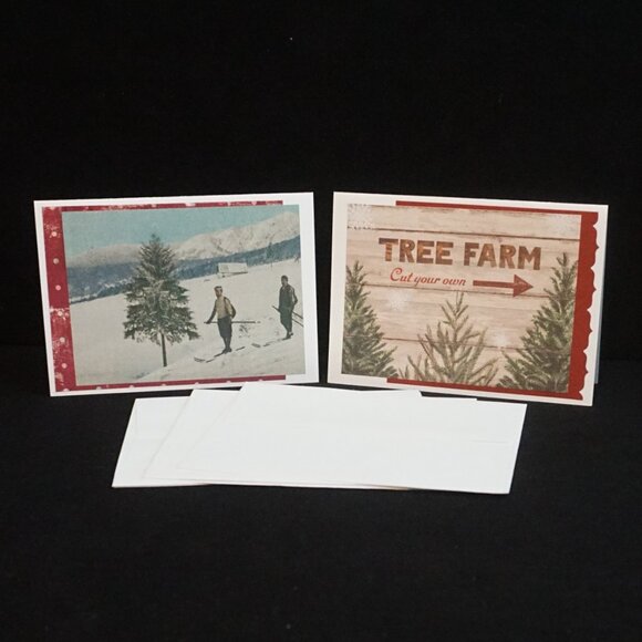 5 White Large Wilderness Country Handmade Note Cards Cardstock Accents - Picture 3 of 4